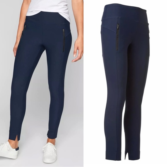 Athleta Pants - Athleta Navy Blue Ankle Zip Pocket Pants